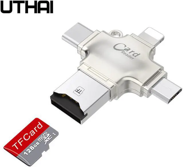 Main image of R010 4in1 Card Reader usb-C Micro USB MicroSD Adapter for Android ipad/iphone 7 8 X plus 6s5s Macbook OTG TF SD Cardreader