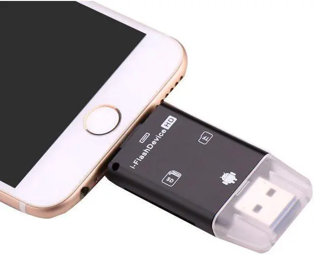 Alt view image 4 of 5 - Android Micro USB USB 3in1 SD TF Microsd Card Reader Memory OTG Card Reader for iPhone iPAD for Huawei for Xiaomi Phone PC