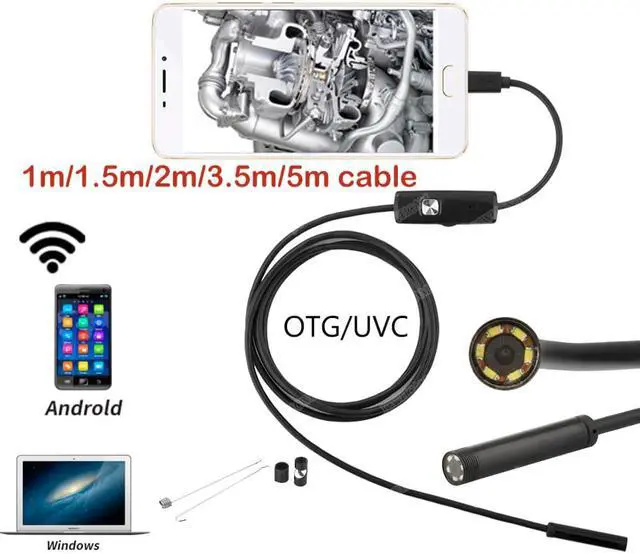 Main image of HuaWei Android Endoscope Camera Soft Wire 5.5mm Lens USB Android Endoscope Led Light Waterproof Pipe Inspection Camera