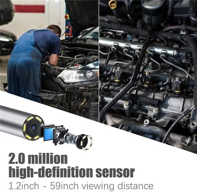 Alt view image 4 of 5 - 3.9mm Borescope Inspection Camera with Light 1080P HD Video 4.3 Inch Digital Screen IP68 Waterproof Industrial Endoscope