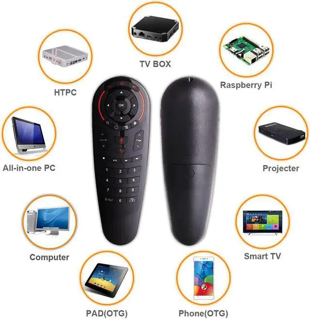 Alt view image 3 of 5 - Voice Remote Control Air Mouse Wireless Mini Keyboard support Google Assistant 33 Keys with IR Learning for Android TV Box