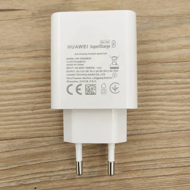 Alt view image 5 of 5 - P30 Pro Charger 40W Supercharge EU/US/UK Power Adapter 1M 5A Type C Cable For  Mate 20 30 Pro P20 30 40 Pro Nova 7