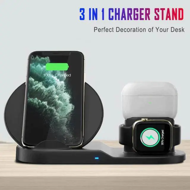 Alt view image 5 of 5 - 2020 New Qi Wireless Charger Fast Charging for iPhone Xs Max X 8 Plus Fast Charging Pad for Samsung Note 9 S10 Plus charger