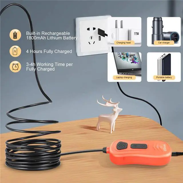 Alt view image 3 of 5 - 5.0MP 1944P WiFi Borescope with Semi-Rigid Cable Wireless Camera 6X Zoomable Endoscope Inspection Camera for iOS Android