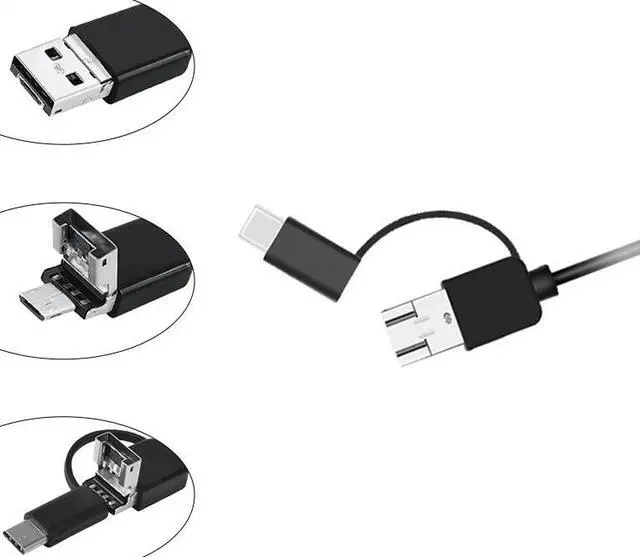 Alt view image 3 of 5 - 7MM Android Endoscope 3 in 1 USB/Micro USB/Type-C Borescope Inspection Camera Waterproof for Smartphone with OTG and UVC PC