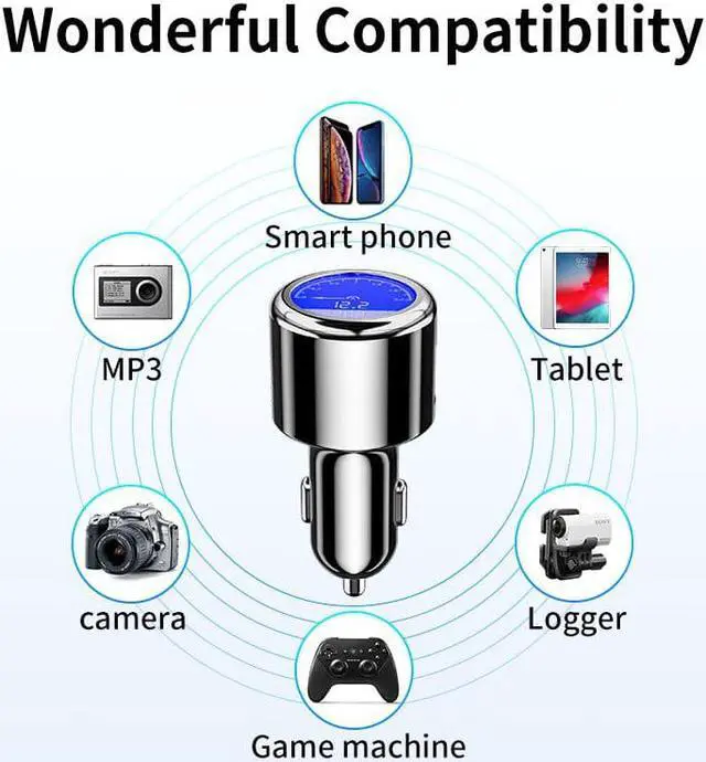 Alt view image 5 of 5 - i Luxury LCD 5A USB Car Charger For Samsung S9 S10 Quick USB 3.0 3.1 Fast Charge For iPhone 11 Huawei P30 Pro Oneplus 7 X