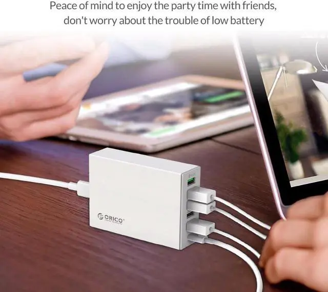 Alt view image 3 of 5 - QC2.0 Quick Charger Type-C 3.1A USB Desktop Charger 6 Port Smart Charger for Mobile Phone Tablet