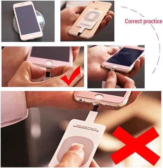 Alt view image 5 of 5 - Wireless Charger Receiver For iPhone 7 6 Plus 6s 5 Micro USB Type C Wireless Charging Adapter Connector For