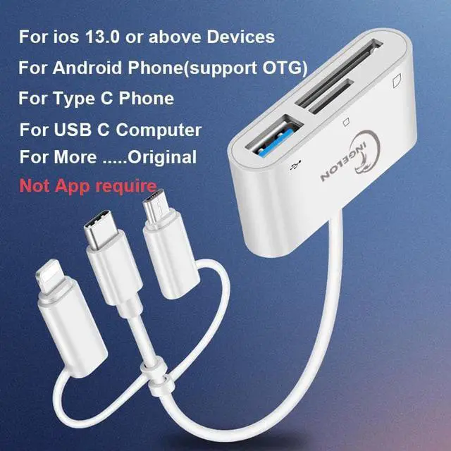 Alt view image 2 of 5 - Micro SD Card Reader SD Card Adapter USB3.0 Multimemory Stick For iphone ipad Camera Mouse Microphone Pendrive Converter