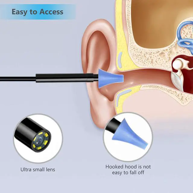Alt view image 4 of 5 - Endoscope Inspection Camera 5.5mm WIFI Ear Endoscop  Borescope Ear Cleaning for Android and IOS Snake Cam Otoscope