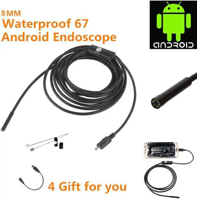 Alt view image 5 of 5 - 7mm Android Endoscope Camera IP67 Waterproof Micro USB Inspection Borescope Camera for Type C OTG PC Mac With 6 LED