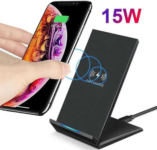 Alt view image 4 of 5 - 15W Fast Wireless Charger Stand Qi Charging Dock + Cable For Xiaomi 9 Huawei P30 Pro Mate 20 Pro Mate 30 Pro
