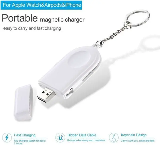 Alt view image 2 of 5 - Magnetic Portable Usb Wireless Charger For Iphone  Watch 5 4 3 2 1 Fast Phone Charger