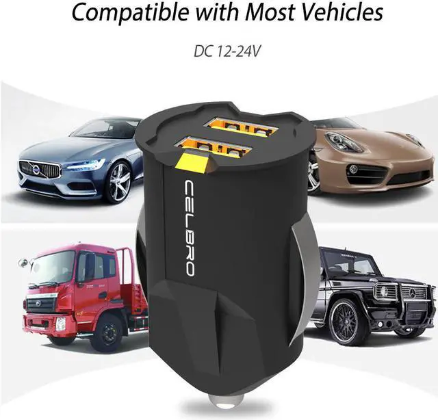 Alt view image 5 of 5 - Mini 2.1A Car Charger Dual USB Port Car Phone charger Smart Current LED CarCharger for Samsung Galaxy S20 Ultra Xiaomi Mi 10 Pro