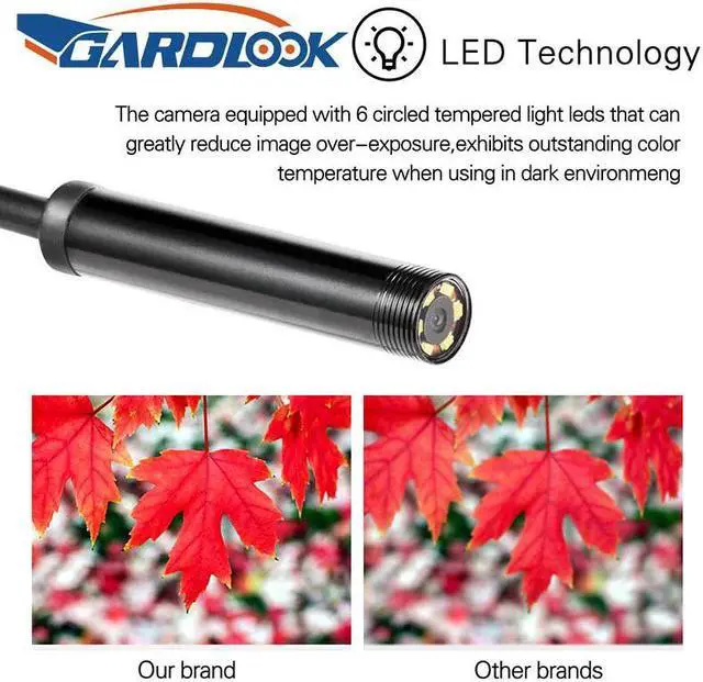 Alt view image 4 of 5 - Camera 7mm Flexible IP67 Waterproof 6 Adjustable LEDs Inspection Borescope Camera Micro USB OTG Type C for Android PC