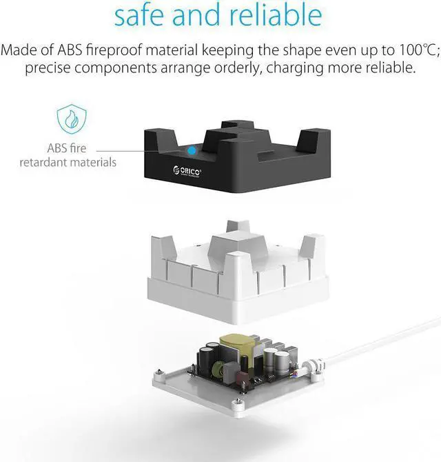 Alt view image 3 of 5 - USB Charger 4 Port Desktop Charger With Phone / Tablet Mount Charge for Mobile Phone