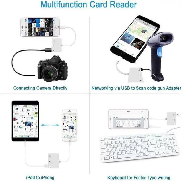Alt view image 2 of 5 - style OTG Adapter USB 3 Camera Reader With 3.5mm Headphone Jack Connection Kits Data Sync For iPhone 11 X/XR/XS/8/7 500MA