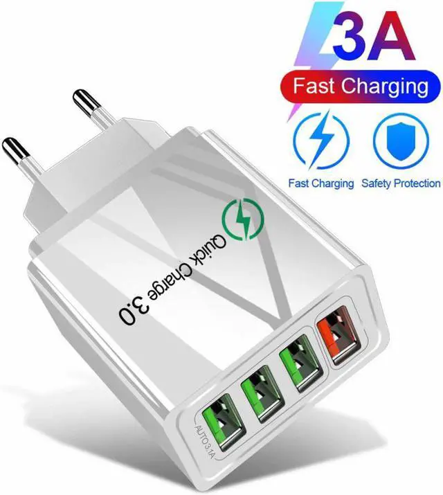 Main image of 60W Quick Charge 3.0 4.0 USB Phone Charger Wall 4 Port 5V 3.1A Fast Charging Adapter For iPhone X 7  A50  Charger
