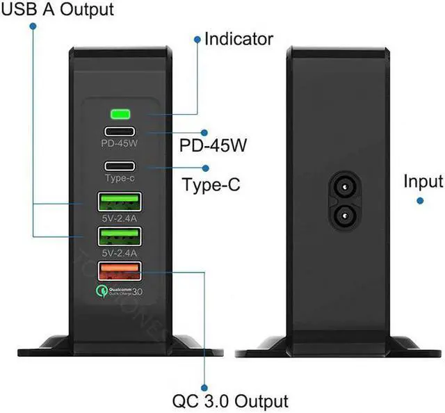 Alt view image 3 of 5 - For iphone Huawei Macbook Samsung Tablet Fast Charge 75W Wireless Quick Charge 3.0 USB Type C 45W PD Power Adapter Phone Charger