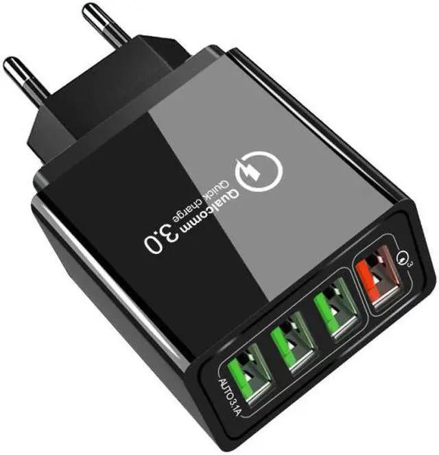 Alt view image 3 of 5 - 3.0 3A 4 USB Phone Charger Fast Charging For IPhone Xiaomi Huawei P30 Pro Samsung Fast EU Wall Adapter Turbo