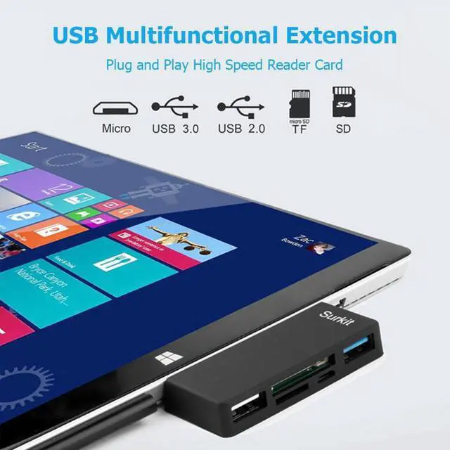 Alt view image 2 of 5 - to Micro/USB2.0/3.0/TF/Memory Card HUB Docking dock Card reader for Microsoft Surface Pro 3/4