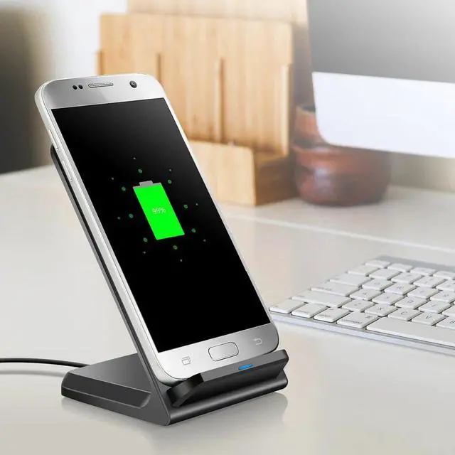 Alt view image 4 of 5 - Wireless Charger For  Galaxy S10 S20 Ulra Plus USB Qi Charging Pad for iPhone 11 Pro XR XS Max For  mi 10