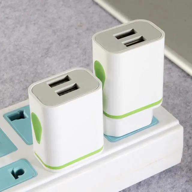 Alt view image 3 of 5 - 5 Colors Dual USB Charger 2.1A Fast Charging Universal Travel EU/US Plug Adapter Wall Mobile Phone Charger For IPhone For