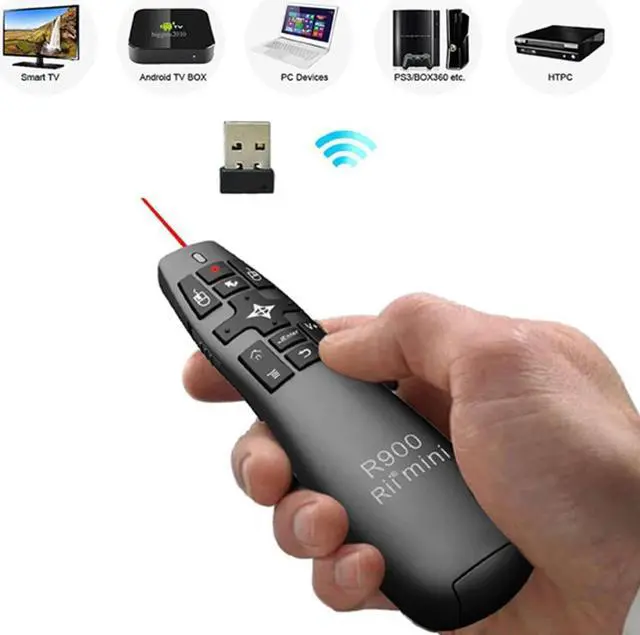 Alt view image 4 of 5 - R900 2.4G Wireless Air Mouse Presenter with Laser Pointer for Office PPT Android TV Box Mini PC IPTV