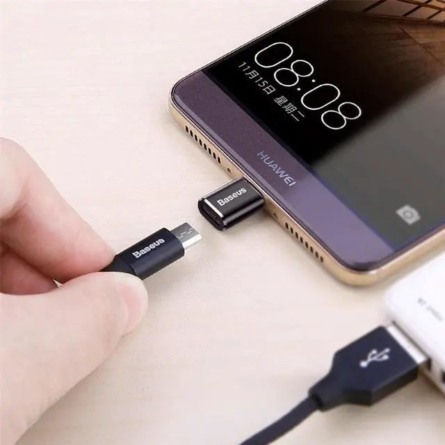 Alt view image 3 of 5 - Micro USB Type C OTG Adapter Mini usb c Male to Micro usb Female otg Adapter Micro USB to USB C for date transmission