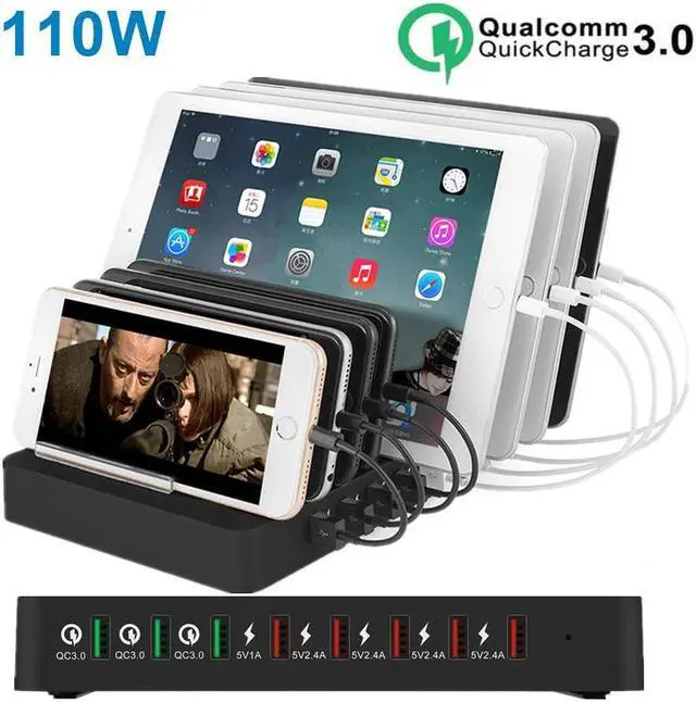 Main image of 110W 8 Port Multi USB Charger For IPhone X 11 Carregador Quick Charge 3.0 Fast Charger Dock Station For  S10