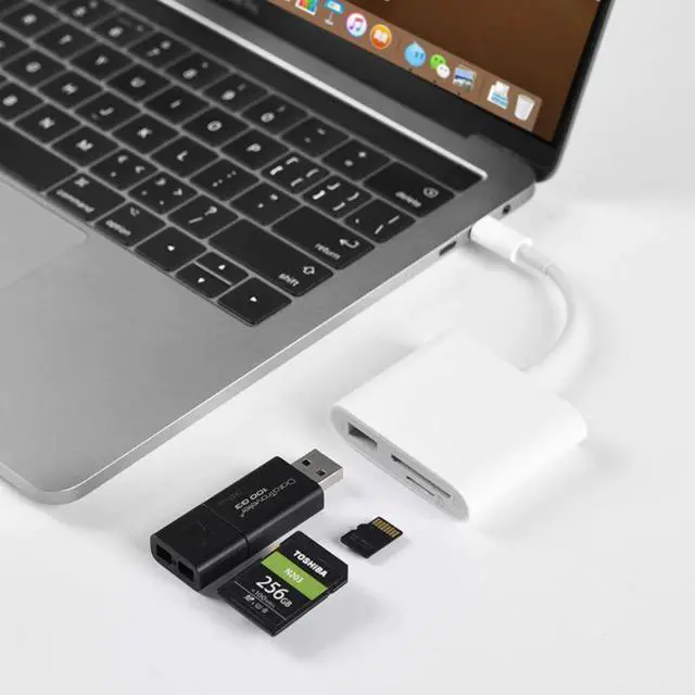 Alt view image 5 of 5 - 3-in-1 USB-C Card Reader USB Adapter Multifunctional OTG Type-C Phone Laptop Computer Accessories for Digital Memory Cards