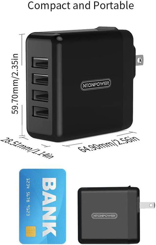 Alt view image 3 of 5 - 4 USB Universal Mobile Phone Charger Travel Adapter UK/EU/AU/US 34W USB Wall Charger for Tablet/iPhone/Android Phone