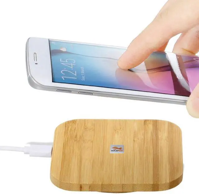 Alt view image 2 of 5 - Charger Charging Slim Wood Pad For iPhone 11 8 8Plus X Smart Phone Fast Charger for   S9 S8 S10 Plus