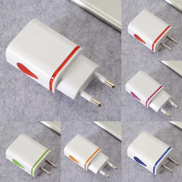 Alt view image 3 of 5 - 2USB Dual USB double USB LED Light Charger Smart Phone Universal Mobile Phone Travel Charger Charging Head