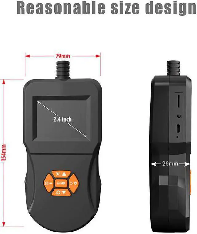 Alt view image 4 of 5 - 5.5mm Industrial Endoscope Inspection Camera 2.4inch IPS HD Screen IP67Handheld Inspection Endoscope Camera with 6 LED Borescope