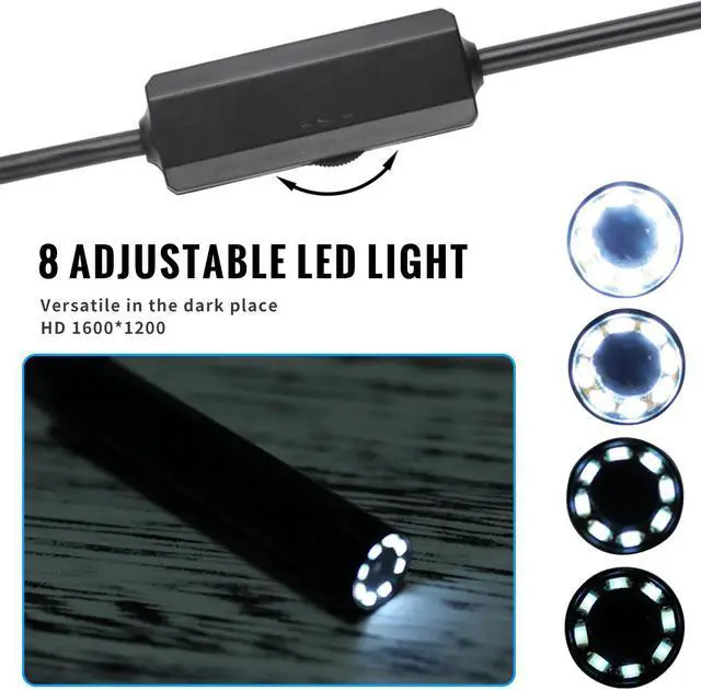 Alt view image 3 of 5 - 8mm  WIFI Endoscope Camera HD 1200P Mini Waterproof Hard Cable Inspection Camera USB Endoscope 8LED Borescope for Android IOS
