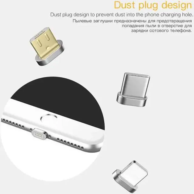 Alt view image 5 of 5 - Magnetic Cable Plug Micro USB Fast Charging Adapter Phone Microusb Magnet Charger Cord Plugs For Iphone Android