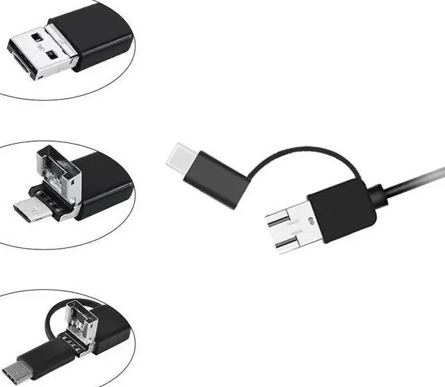 Alt view image 3 of 5 - 7mm Lens USB Endoscope Camera Waterproof Flexible Wire Snake Tube Inspection Borescope For OTG Compatible Android Phones