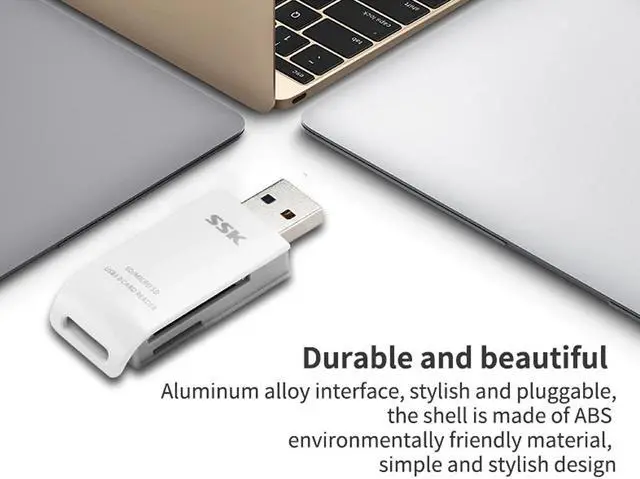 Alt view image 4 of 5 - Card Reader USB 3.0 to SD Micro SD SDXC TF Card Reader for Laptop Tablet Smart Memory Card Reader Adapter Blue White