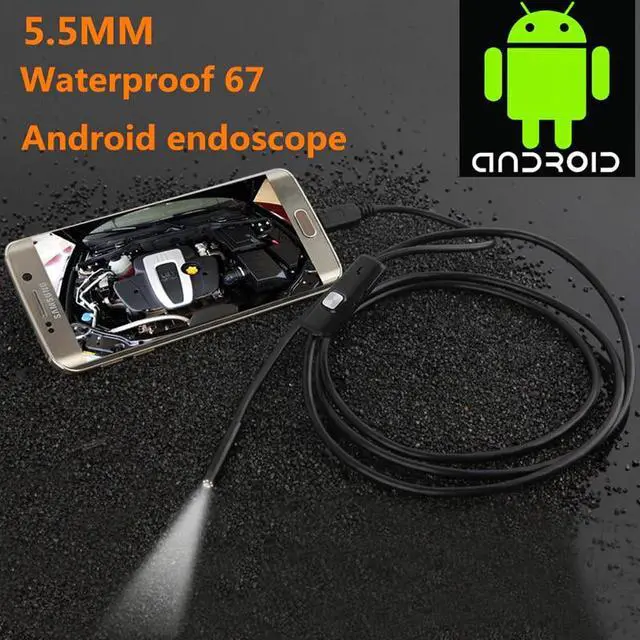 Alt view image 3 of 5 - 5.5mm Endoscope Micro USB Inspection Borescope Camera for Android PC Flexible IP67 Waterproof Notebook 6leds Adjustable