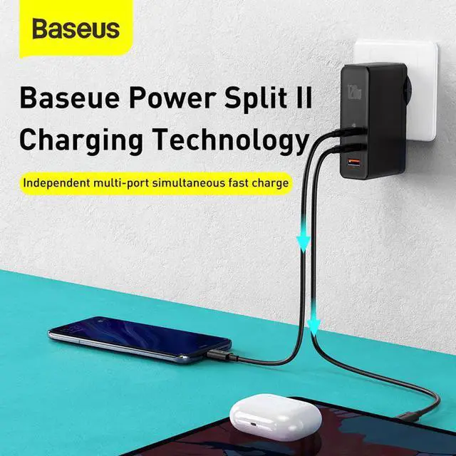 Alt view image 5 of 5 - GaN Charger 120W PD Fast charging USB C Charger QC4.0 QC3.0 Quick Charge USB Charger ForMacbook ForiP For Laptop Tablet