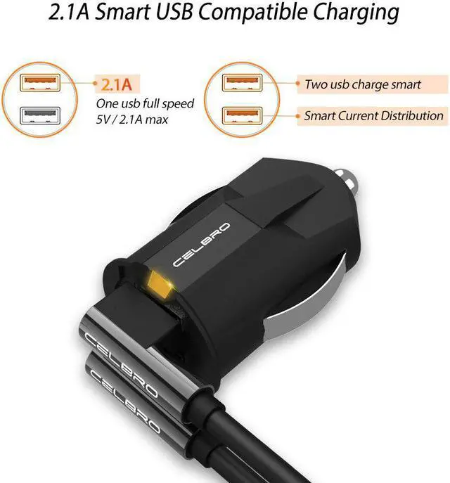Alt view image 3 of 5 - Mini 2.1A Car Charger Dual USB Port Car Phone charger Smart Current LED CarCharger for Samsung Galaxy S20 Ultra Xiaomi Mi 10 Pro