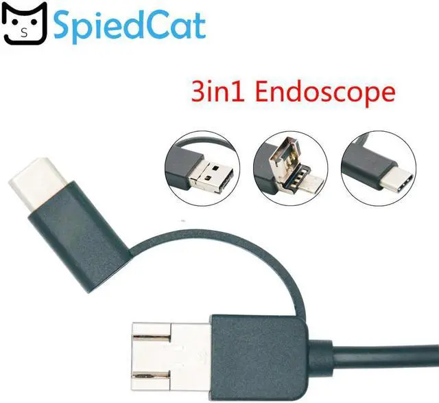 Alt view image 2 of 5 - 5.5mm mini Lens Inspection Pipe Android 3in1 Endoscope 1/2/3.5/5/10M USB Type-c PC Cable Searching Thing Camera