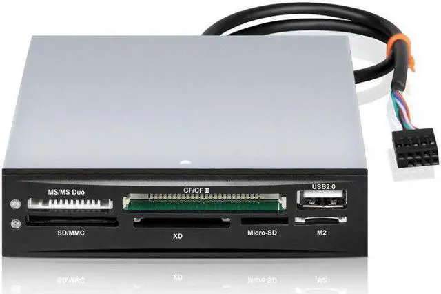 Alt view image 3 of 4 - 2.0 Card Reader Hub 3.5 Front Panel TF Flash MiniSD Micro SD Card Slot MMC MS CF XD CF Hight Speed Card Reader Floppy Box