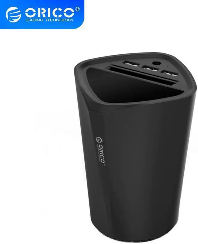 Main image of Car Charger 3 USB DC/5V 7.2A Cup Power Socket Adapter Cigarette Lighter Splitter with Card Holder Slot
