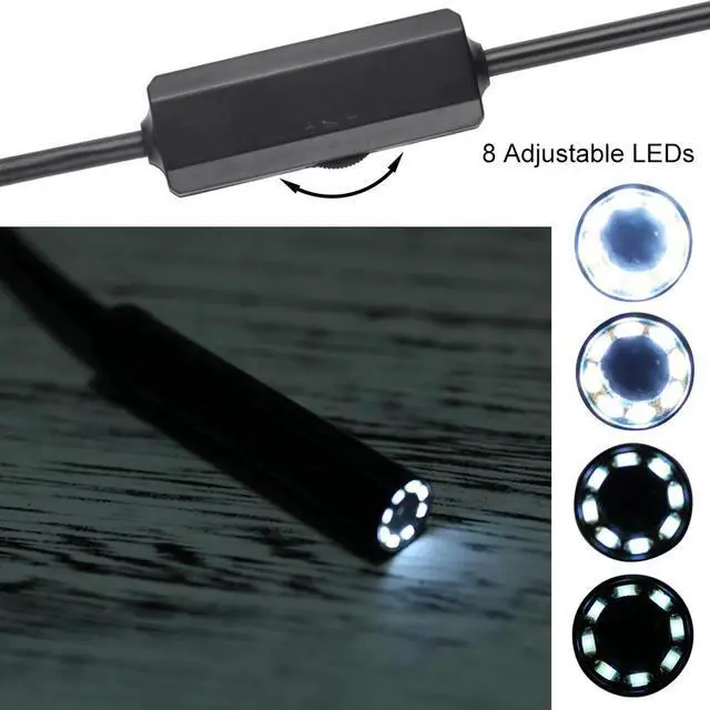 Alt view image 5 of 5 - 10m Industrial Endoscope Borescope Inspection Camera Built-in 8pcs LEDs 8mm Lens IP67 Waterproof USB Endoscope Soft/Hard Wire