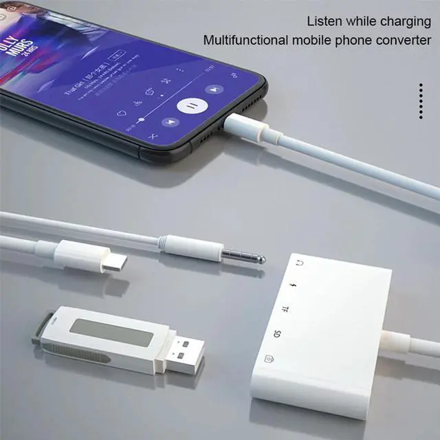 Alt view image 3 of 5 - C67 Lightning to USB3.0 SD TF 3.5MM Audio 5IN1 Adapter MicroUSB USB Card Reader For Iphone 6 7 8 11 X IOS13 Multi Convert