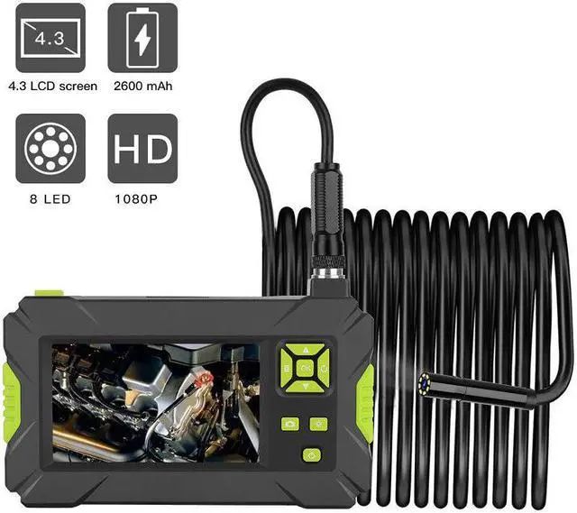 Alt view image 5 of 5 - Pipe Industrial Endoscope 1080P Borescope HD Inspect Camera 5.5mm Endoscop Camera Fflexible with 4.3 inch Screen 8 LED Light