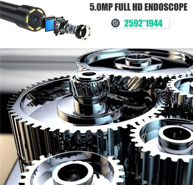 Alt view image 2 of 5 - Borescope HD 1944p Snake Camera with LED Light 5mp Endoscope Camera Wireless Waterproof Inspection Camera for Smartphone