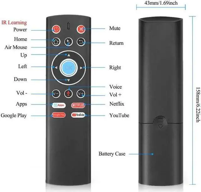 Alt view image 2 of 5 - T1 and 2.4G Wireless 17 Keys Voice Remote Control Air Mouse Gyro Mic IR Learning for Tablet PC HTPC IPTV